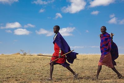 Guerrier Masai - Gols Mountains dans le Parc du Serengeti  - Tanzanie