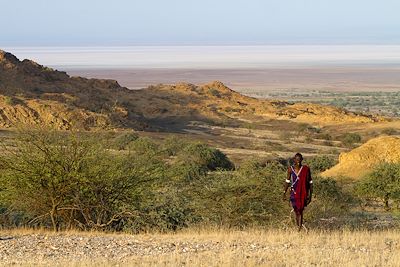 Guerrier Masai - Gol Mountains dans le Parc du Serengeti  - Tanzanie