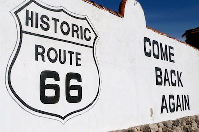Panneau de la route 66 - Californie - Etats-Unis