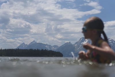 Baignade dans un lac - Parc national - Grand Teton - Yellowstone - Etats-Unis