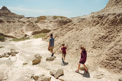 randonnée dans le Parc des Badlands, Sud Dakota, USA
