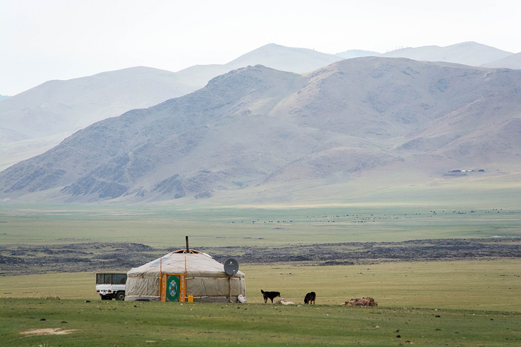 Une yourte dans un campement