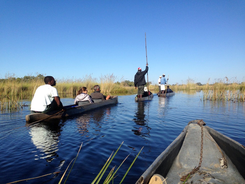 En pirogue au Botswana © Hugo Raji