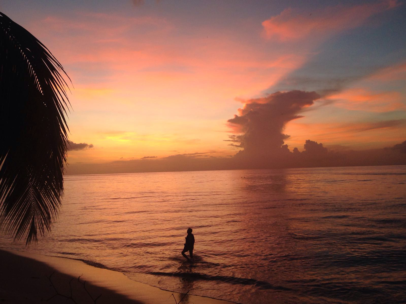 Soleil couchant sur la mer des Caraïbes