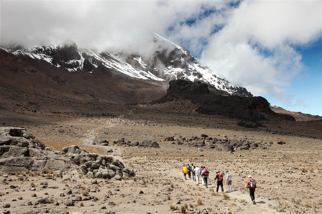 Le col de Lawa Tower situé à 4570m sur le Kilimandjaro, Tanzanie