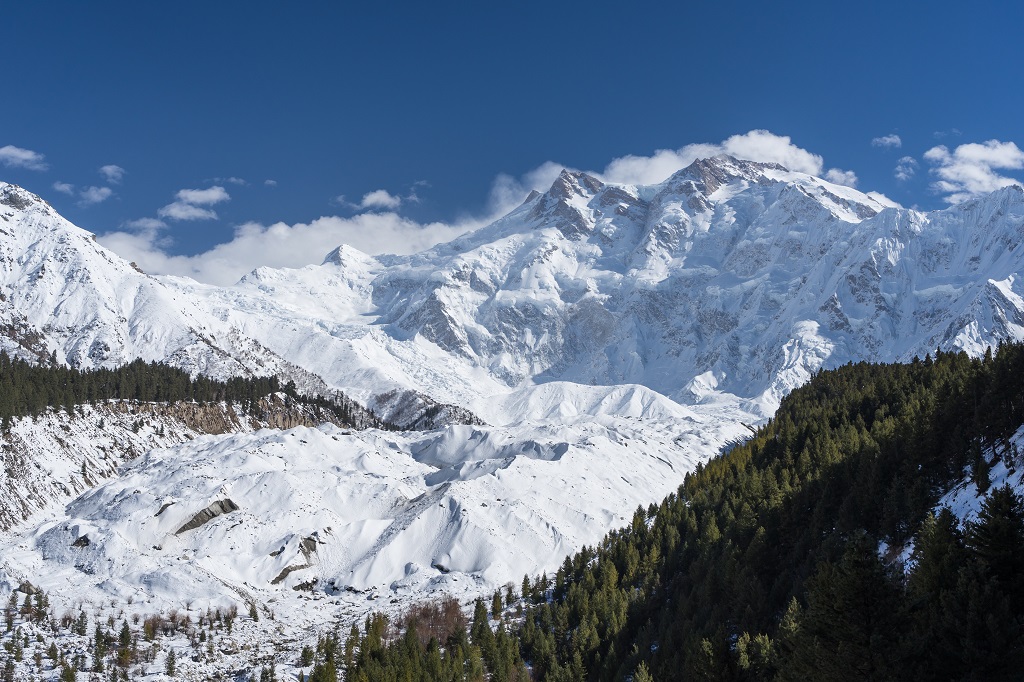 Massif montagneux Nanga Parbat en hiver, Chilas, Gilgit Baltistan, Pakistan