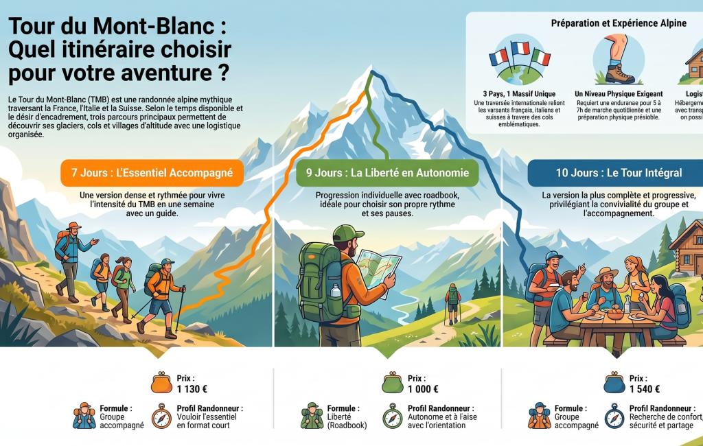 Tour du Mont-Blanc : trois façons de vivre le grand classique