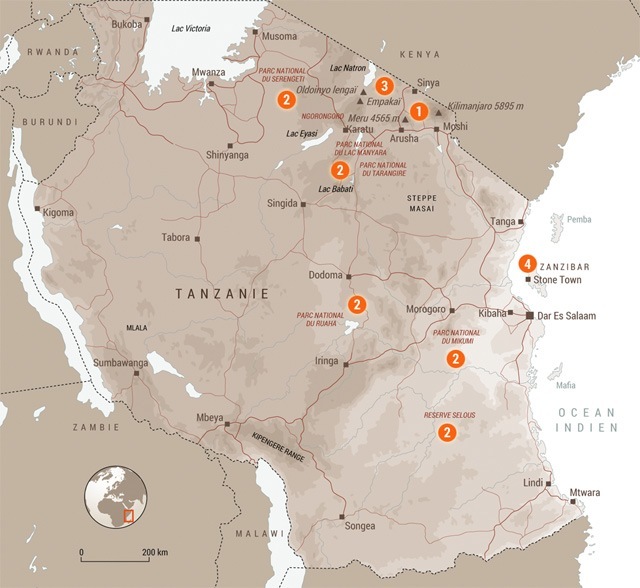 Carte de la Tanzanie